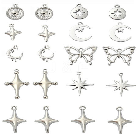 20Pcs 9 Styles Rack Plating Alloy Pendantss FIND-YW0005-18-1