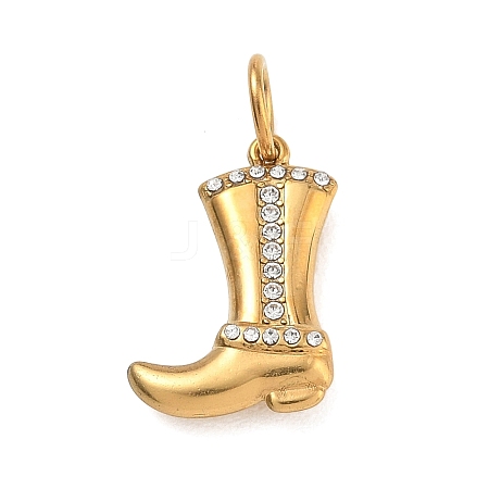 304 Stainless Steel Rhinestone Pendants FIND-T075-07G-1