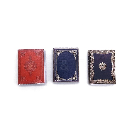 3Pcs Paper Book Miniature Ornaments PW-WG81641-01-1