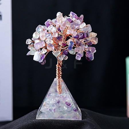 Natural Fluorite Chips Tree Decorations PW-WG33019-06-1