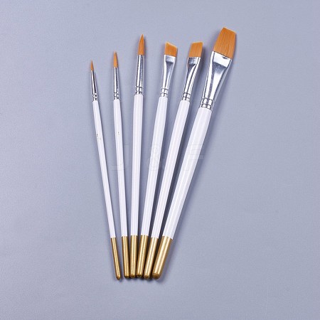 Wooden Paint Brushes Pens Sets AJEW-L072-20-1