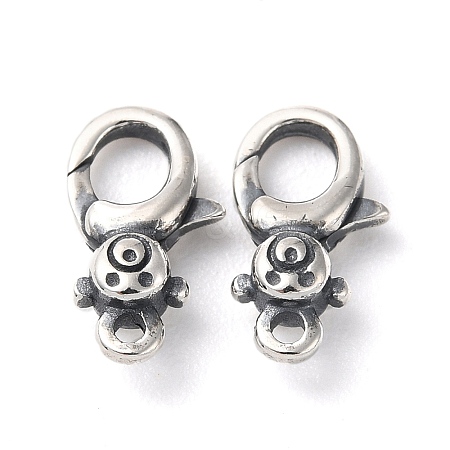 925 Thailand Sterling Silver Lobster Claw Clasp Rhinestone Settings STER-D003-05B-AS-1