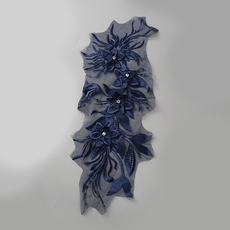 Chemical Fiber Iron Acrylic Embroidery Lace Collar DIY-WH0899-291A-1