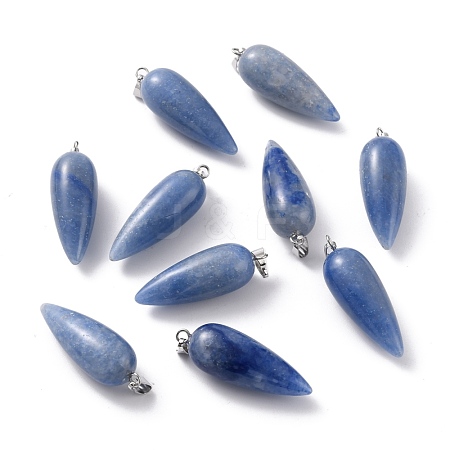 Natural Blue Aventurine Pointed Pendants G-F705-01U-P-1