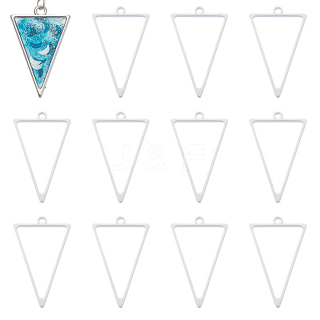 Unicraftale 16Pcs 304 Stainless Steel Open Back Bezel Triangle Pendants STAS-UN0057-57-1