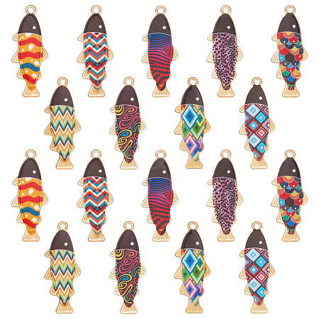 72Pcs 9 Colors Alloy Enamel Pendants FIND-ME0001-93-1