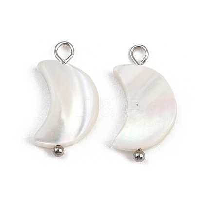 Natural Shell Moon Pendants STAS-D378-37P-1