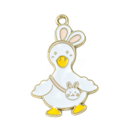 Light Gold Tone Alloy Enamel Pendants ENAM-C013-01D-1