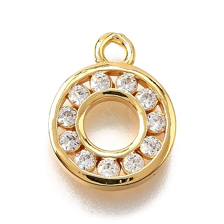Brass Micro Pave Cubic Zirconia Pendants KK-D385-02G-02-1