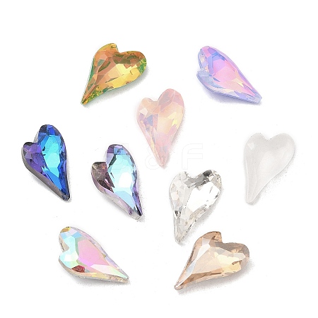 Pointed Back & Back Plated Glass Rhinestone Cabochons GLAA-B012-64-1