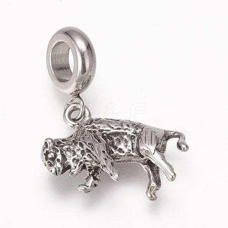 304 Stainless Steel European Dangle Charms OPDL-G006-40AS-1