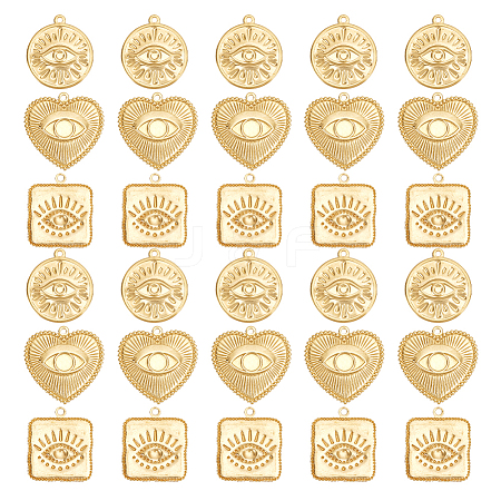30Pcs 3 Style Brass Pendants KK-DC0001-56-1