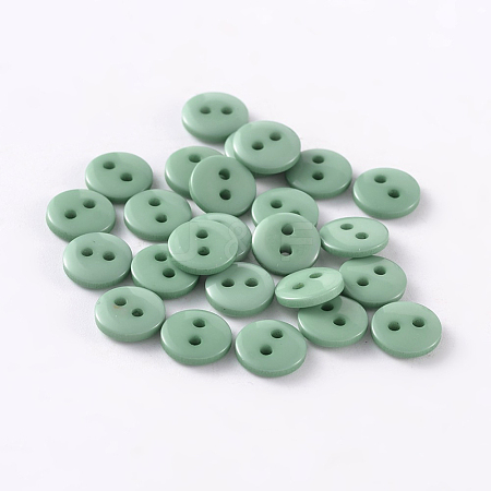 2-Hole Flat Round Resin Sewing Buttons for Costume Design BUTT-E119-14L-12-1