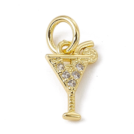 Brass Micro Pave Cubic Zirconia Charms LS-ZIRC-F132-15G-1