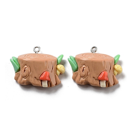 Spring Theme Opaque Resin Pendants LS-RESI-R444-04B-1