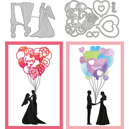 Wedding Theme Carbon Steel Cutting Dies Stencils DIY-WH0309-1431-1