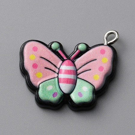 Opaque Resin Pendants RESI-CJC0011-28B-1