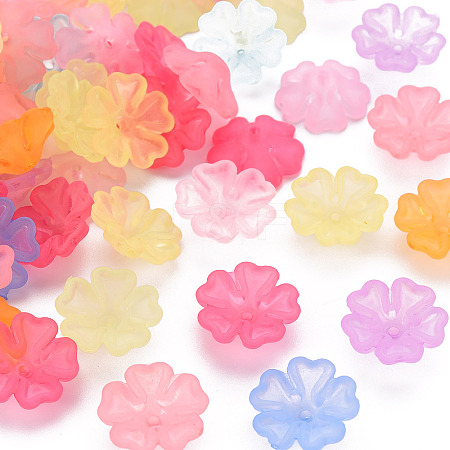 Transparent Frosted Acrylic Bead Caps X-MACR-S371-04A-1