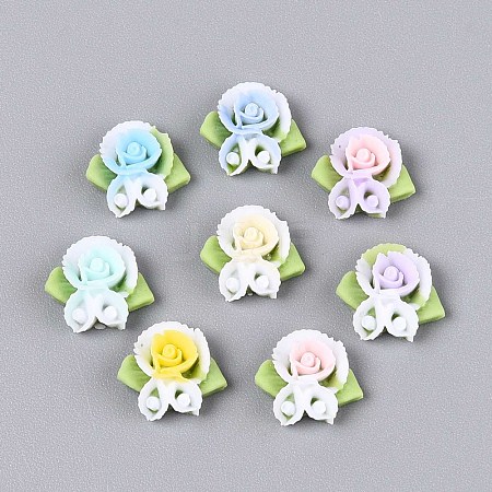 Flower Opaque Resin Cabochons CRES-T025-24-1