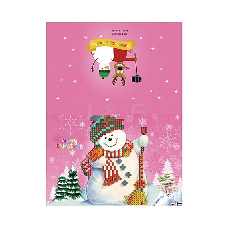 Christmas Theme DIY Diamond Painting Greeting Card Kits DIAM-PW0010-76B-1