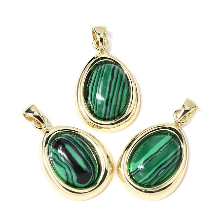 Synthetic Malachite Pendants KK-L267-01G-02-1