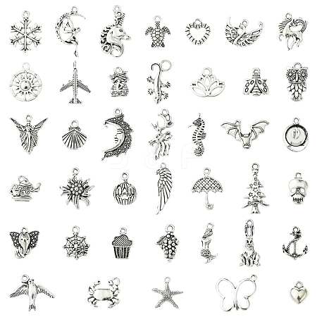 120Pcs 120 Style Tibetan Style Alloy Pendants FIND-YW0001-49-1