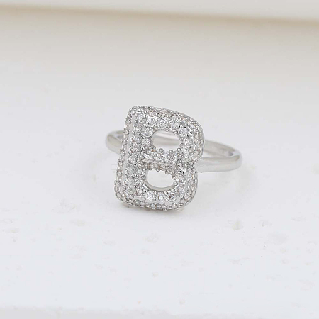 Brass Micro Pave Clear Cubic Zirconia Cuff Rings FS-WG17FF6-02-1