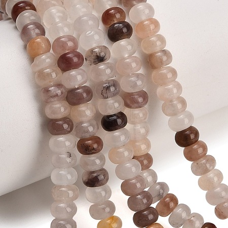 Natural Violet Strawberry Quartz Smooth Rondelle Beads Strands GG-CBA792A-H01-4x6mm-1