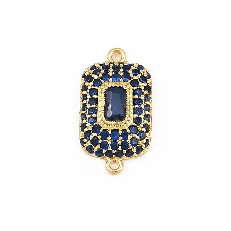 Brass Micro Pave Cubic Zirconia Connector Charms CU-CBAAB9C-01G-04-1