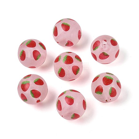 Transparent Frosted Acrylic Beads FACR-T008-03C-1