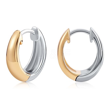 Two Tone Rhodium Plated 925 Sterling Silver Hinged Hoop Earrings for Women JE961A-1