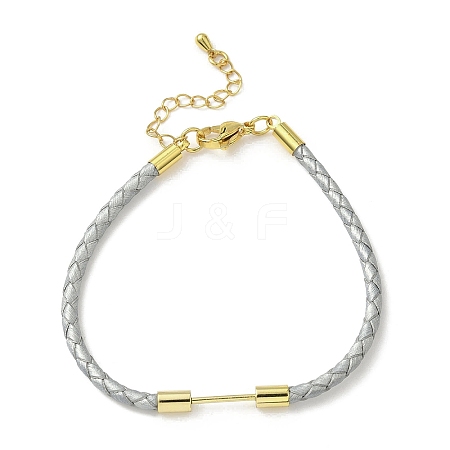 3MM Braided Round Imitation Leather Cord Bracelet Making MAK-S075-01G-L-1