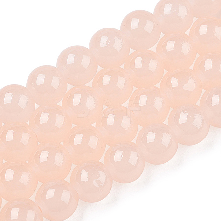 Baking Paint Imitation Jade Glass Round Bead Strands DGLA-Q021-8mm-42-A-1