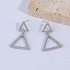 Triangle Brass Dangle Stud Earrings KM2949-1