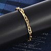 304 Stainless Steel Oval Link  Chain Bracelets for Women Men BJEW-F488-49A-G-3