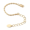 Brass Column Link Chain Bracelet Making AJEW-B189-01G-1