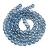 Frosted Transparent Glass Bead Strands GLAA-P065-8mm-10-5