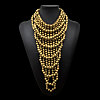 Round Wood Beaded  Multi Layered Bib Necklaces for Women FS-WG9E278-05-1