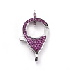 Brass Micro Pave Cubic Zirconia Lobster Claw Clasps ZIRC-K081-95P-03-1