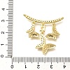 Brass Micro Pave Clear Cubic Zirconia Butterfly Connector Charms KK-M309-24G-3