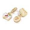 Rack Plating Alloy Crystal Rhinestone European Dangle Charms FIND-C055-24G-2