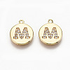 Brass Micro Pave Clear Cubic Zirconia Charms X-KK-N231-233M-NF-1