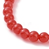 Round Natural Malaysia Jade(Dyed) Bead Stretch Bracelets BJEW-JB09127-6