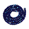 Electroplate Opaque Solid Color Glass Beads Strands EGLA-A044-P4mm-L07-3