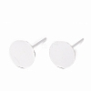 925 Sterling Silver Round Flat Pad Stud Earring Findings STER-T002-201S-1