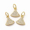 Rack Plating Brass Micro Pave Cubic Zirconia Charms ZIRC-K890-09G-2