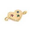 Brass Micro Pave Cubic Zirconia Charms KK-S514-04B-G-2