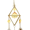 Glass Teardrop & Iron Rhombus Suncatchers HJEW-G028-01A-2