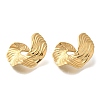 PVD Vacuum Plating 304 Stainless Steel Flat Round Stud Earrings for Women EJEW-S227-56G-2