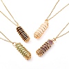 Double Pointed Mixed Stone Pendant Necklace for Girl Women NJEW-JN03684-1